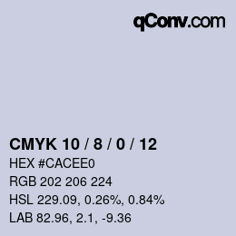 カラーコード: CMYK 10 / 8 / 0 / 12 | qconv.com