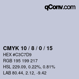 Color code: CMYK 10 / 8 / 0 / 15 | qconv.com