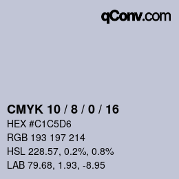 Color code: CMYK 10 / 8 / 0 / 16 | qconv.com