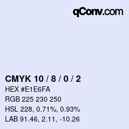 カラーコード: CMYK 10 / 8 / 0 / 2 | qconv.com