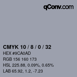 Color code: CMYK 10 / 8 / 0 / 32 | qconv.com