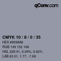 Color code: CMYK 10 / 8 / 0 / 35 | qconv.com