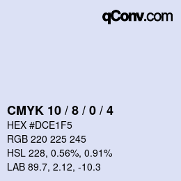 カラーコード: CMYK 10 / 8 / 0 / 4 | qconv.com