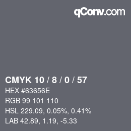 Color code: CMYK 10 / 8 / 0 / 57 | qconv.com