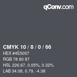 Color code: CMYK 10 / 8 / 0 / 66 | qconv.com