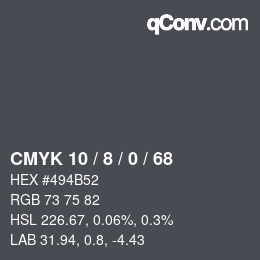 Color code: CMYK 10 / 8 / 0 / 68 | qconv.com