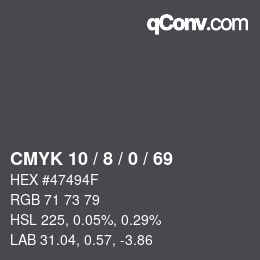 颜色代码: CMYK 10 / 8 / 0 / 69 | qconv.com