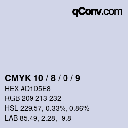 カラーコード: CMYK 10 / 8 / 0 / 9 | qconv.com