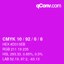 Farbcode: CMYK 10 / 92 / 0 / 8 | qconv.com