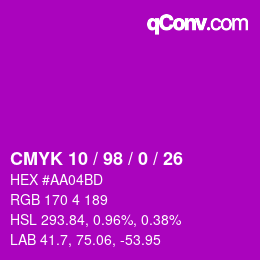 Color code: CMYK 10 / 98 / 0 / 26 | qconv.com