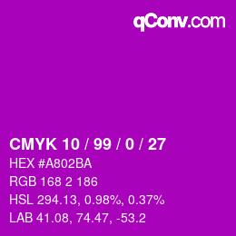 Color code: CMYK 10 / 99 / 0 / 27 | qconv.com
