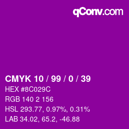 Color code: CMYK 10 / 99 / 0 / 39 | qconv.com