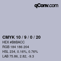 Color code: CMYK 10 / 9 / 0 / 20 | qconv.com