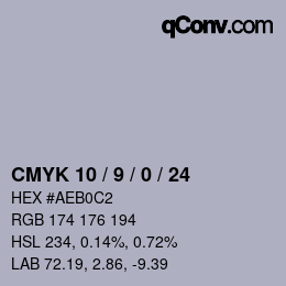 Color code: CMYK 10 / 9 / 0 / 24 | qconv.com