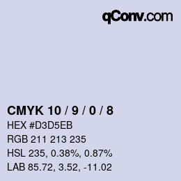 Color code: CMYK 10 / 9 / 0 / 8 | qconv.com