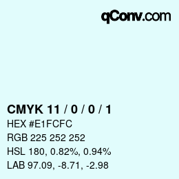 Color code: CMYK 11 / 0 / 0 / 1 | qconv.com