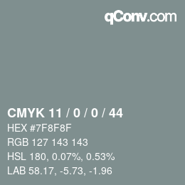 颜色代码: CMYK 11 / 0 / 0 / 44 | qconv.com