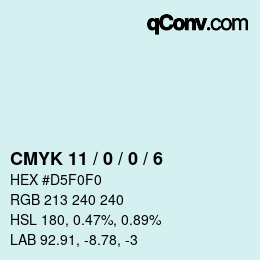 Color code: CMYK 11 / 0 / 0 / 6 | qconv.com