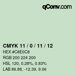 Color code: CMYK 11 / 0 / 11 / 12 | qconv.com