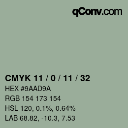 カラーコード: CMYK 11 / 0 / 11 / 32 | qconv.com
