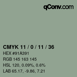 颜色代码: CMYK 11 / 0 / 11 / 36 | qconv.com