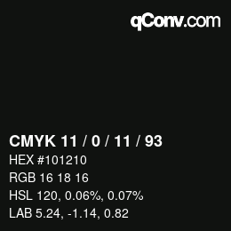 Color code: CMYK 11 / 0 / 11 / 93 | qconv.com