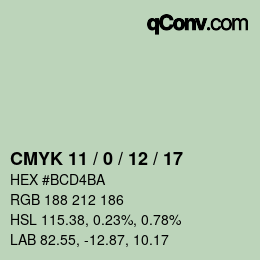 カラーコード: CMYK 11 / 0 / 12 / 17 | qconv.com