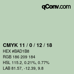 Color code: CMYK 11 / 0 / 12 / 18 | qconv.com