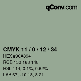 Color code: CMYK 11 / 0 / 12 / 34 | qconv.com