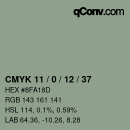 Color code: CMYK 11 / 0 / 12 / 37 | qconv.com