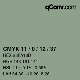 カラーコード: CMYK 11 / 0 / 12 / 37 | qconv.com