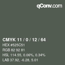 Código de color: CMYK 11 / 0 / 12 / 64 | qconv.com