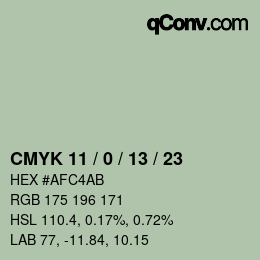 Color code: CMYK 11 / 0 / 13 / 23 | qconv.com