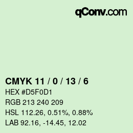 颜色代码: CMYK 11 / 0 / 13 / 6 | qconv.com
