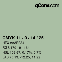 Color code: CMYK 11 / 0 / 14 / 25 | qconv.com