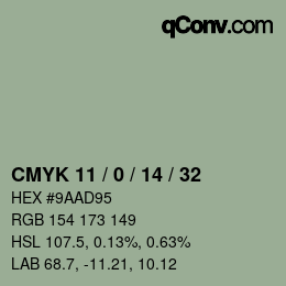 Color code: CMYK 11 / 0 / 14 / 32 | qconv.com