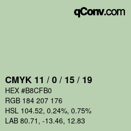 Color code: CMYK 11 / 0 / 15 / 19 | qconv.com