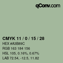 Código de color: CMYK 11 / 0 / 15 / 28 | qconv.com