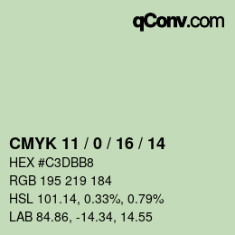 Color code: CMYK 11 / 0 / 16 / 14 | qconv.com