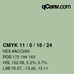 Color code: CMYK 11 / 0 / 16 / 24 | qconv.com