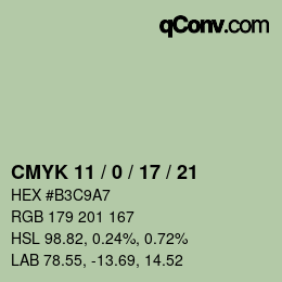 Color code: CMYK 11 / 0 / 17 / 21 | qconv.com