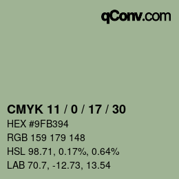 Código de color: CMYK 11 / 0 / 17 / 30 | qconv.com