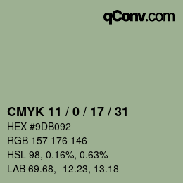 Código de color: CMYK 11 / 0 / 17 / 31 | qconv.com