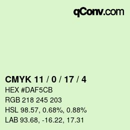Color code: CMYK 11 / 0 / 17 / 4 | qconv.com