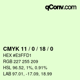 Color code: CMYK 11 / 0 / 18 / 0 | qconv.com