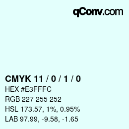 Color code: CMYK 11 / 0 / 1 / 0 | qconv.com