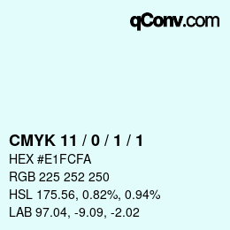 Color code: CMYK 11 / 0 / 1 / 1 | qconv.com