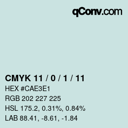 カラーコード: CMYK 11 / 0 / 1 / 11 | qconv.com