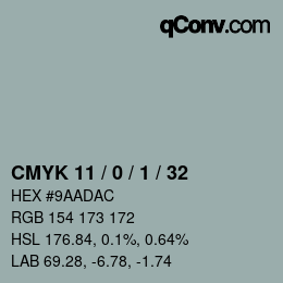 Color code: CMYK 11 / 0 / 1 / 32 | qconv.com