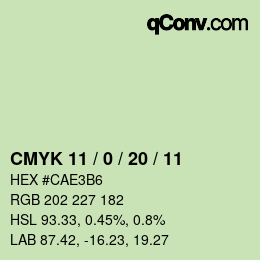Color code: CMYK 11 / 0 / 20 / 11 | qconv.com